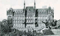 Alte Fotografie vom Stettiner Rathaus, erbaut 1879 nach Plänen des Stettiner Stadtbaurats Konrad Kruhl.