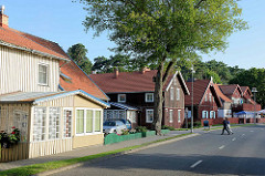 Holzhäuser in Juodkrante, Kurische Nehrung Litauen.