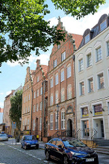 Altstadt in Elbląg / Elbing - teilweise rekonstrierte oder dem ursprünglichen Baustil nachempfundene Wohnhäuser.