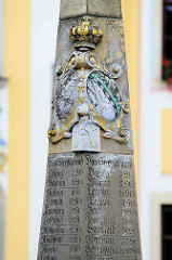 Kursächsische Postdistanzsäule in Strehla - ursprünglich aufgestellt 1729