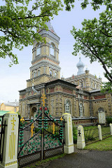 Christi Verklärungskirche der Orthodoxen Kirche von Estland in Pärnu; Kirchengebäude im altrussischen Stil mit Jugenstilelementen.