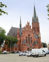 Neugotische St. Katharinenkirche, preussische Garnisionskirche in Toruń - erbaut 1897, Architekt Ferdinand Schönhals.