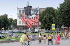 Wandbild - Hausfassade in Kaunas.
