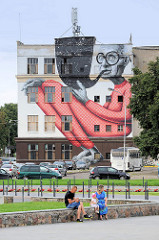 Wandbild - Hausfassade in Kaunas.