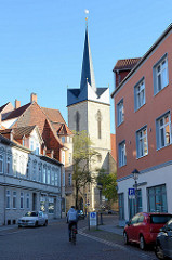 Kirchturm der St. Servatius Kirche in Duderstadt; Ursprungsbau von 1520 - dreischiffige gotische Hallenkirche.