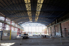 Abriss der Osmo-Hallen am Hafen von Münster; ehem. Holzlager / Industriebrache - geplanter Neubau eines Bürogebäudes.
