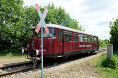 Triebwagen Fridolin, ehem. Wartungswagen der HPA - jetzt Museumszug vom Hamburger Hafenmuseum - Standort Hansahafen.