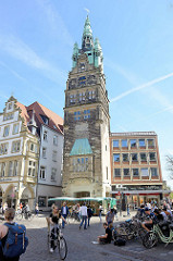 Stadthausturm am Prinzipalmarkt in Münster - Teil des ehem. Stadthauses, erbaut 1907 - Entwurf Alfred Hensen.