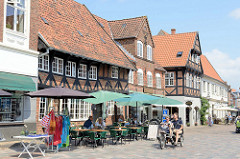 Fussgängerzone in Ribe - historischer Gasthof, Weis Stue in der Torvet von Ribe; erbaut um 1600.