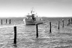 Fahrgastschiff Sturmvogel II am Hafen von Timmendorf auf der Insel Poel in Mecklenburg Vorpommern.