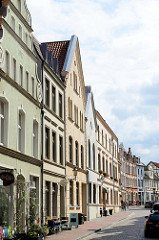 Blick in die Straße Schweinsbrücke in Wismar.