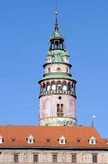 Schlossturm vom Schloss Český Krumlov / Schloss Krumau.