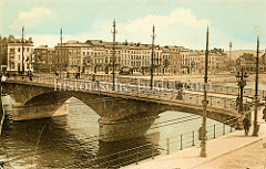Historische Ansicht der Pont de la Boverie über die Maas in  Lüttich / Liège.