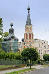 Orthodoxe Kirche der Heiligen Olga in    Franzensbad / Františkovy Lázně;  geweiht 1889,  neobyzantinischen Baustil - Architekt  Gustav Wiedermann.
