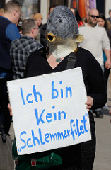 Welttag für das Ende der Fischerei. am 30.03.2019 - Aktionen an der Mönckebergstraße in Hamburg.