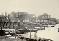 Historische Ansicht vom Stadtdeich in Hamburg Hammerbrook, Oberhafen.