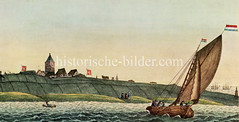 Historische Ansicht von der Hamburger Insel Neuwerk.