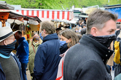 Bilder vom Wochenmarkt - Goldbekmarkt in Hamburg Winterhude zu Corona-Zeiten.