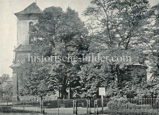 Historische Ansicht der Christianskirche im Hamburger Stadtteil Ottensen, Grab Klopstocks.