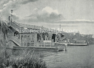 Historisches Bild  von der Krugkoppelbrücke an der Alster in Hamburg Harvestehude / Winterhude.