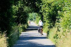 Fotos aus dem Hamburger Stadtteil Altengamme, Vierlande - Bezirk Hamburg Bergedorf. Strecke der Hamburger Marschenbahn, Kleinbahn in den Vier- und Marschlanden, eingestellt ca. 1952 - jetzt asphaltierter Radweg.