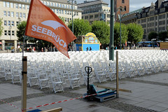 Aktion von Seebrücke Hambug  am 06.09.2020 - Platz für 1.000 Stühle - Platz für 1.000 Menschen.
