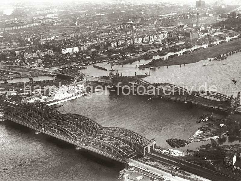 Historische Bilder Foto „Luftaufnahme Norderelbbrücken