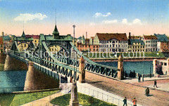 Historische Ansicht der Hansestadt Bremen, Weserbrücke.