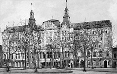 Historische Ansicht vom Hamburger Gewerkschaftshaus am Besenbinderhof in Hamburg St. Georg.