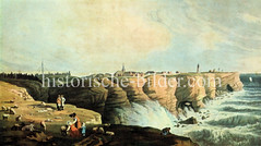 Alte Ansicht von der Nordseeinsel Helgoland, Schafsherde.