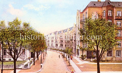 Historische Bilder aus dem Hamburger Stadtteil Borgfelde 53; Blick von der Borgfelder Straße in Beim Gesundbrunnen.