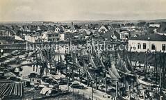 Büsum historischHistorische Ansicht vom Nordseebad Büsum, Fischereihafen.