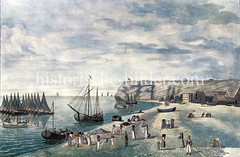 Historischen Ansicht der Insel Helgoland in der Nordsee.