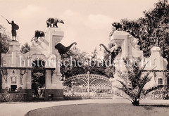 Ehemaliger Haupteingang vom Tierpark Hagenbeck, Entwurf Theaterarchitekt Moritz Lehmann 1907.