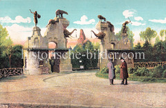 Ehemaliger Haupteingang vom Tierpark Hagenbeck, Entwurf Theaterarchitekt Moritz Lehmann 1907.