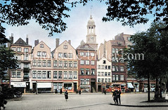 Altes Bild vom Zeughausmarkt in der Hamburger Neustadt. Der Name rührt von dem früher hier befindlichen Zeughaus des Bürgermilitärs her  (ca. 1923).