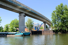 Bahnbrücke über die Bille in Hamburg Rothenburgsort.