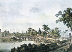 Historische Ansicht vom Brooktor am Großen / Kleinen Grasbrook in Hamburg (ca. 1600).