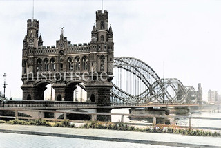 Historische Ansicht der Hamburger Elbbrücke über die Norderelbe (ca. 1925)