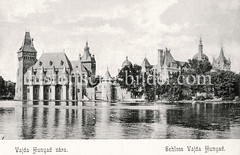 Historisches Foto von Budapest (ca. 1900); Schloss Vajda Hunyad.