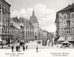 Historisches Foto von Budapest (ca. 1900); Kunstgewerbe Museum - Üllder Straße.