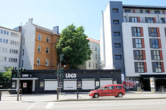 Bilder aus dem Hamburger Stadtteil Rotherbaum, Bezirk Hamburg Eimsbüttel;  Flachbau vom Musikclub Logo an der Grindelallee - das Gebäude steht unter Milieuschutz.
