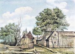Caneeltwiete in Borgesch, 1873 - Gebiet um die Vorstadt St. Georg und Hammerbrook, das als Stadtweide genutzt wurde. Eine der Straßen wurde wg. der herumliegenden Hobelspäne Caneeltwiete genannt.