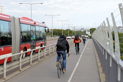 Fotos aus Stockholm, der Hauptstadt Schwedens; Straßenverkehr auf der Västerbrücke.