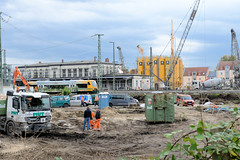 Fotos von  Stadt Ludwigslust im Landkreis Ludwigslust-Parchim im Bundesland Mecklenburg-Vorpommern; Blick zur Baustelle am Bahnhof.