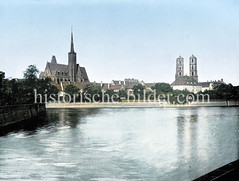 Historische Ansicht von   Breslau,  Wrocław   in Polen; Dominsel.
