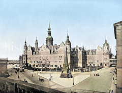 Historische Ansicht von Dresden; königliches Schloss.