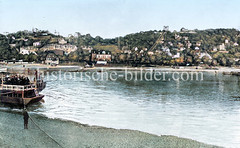 Historische Ansicht von Dresden; Blick über die Elbe - Panorama von Loschwitz.