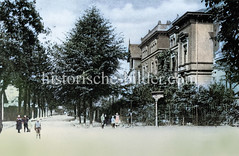 Historische Ansicht der Ecke Hirtenstraße / Ohlendorfstraße im Hamburger Stadtteil Hamm - Kinder auf der Straße.