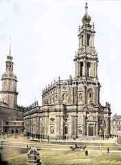 Historische Ansicht von Dresden; katholische Hofkirche.
